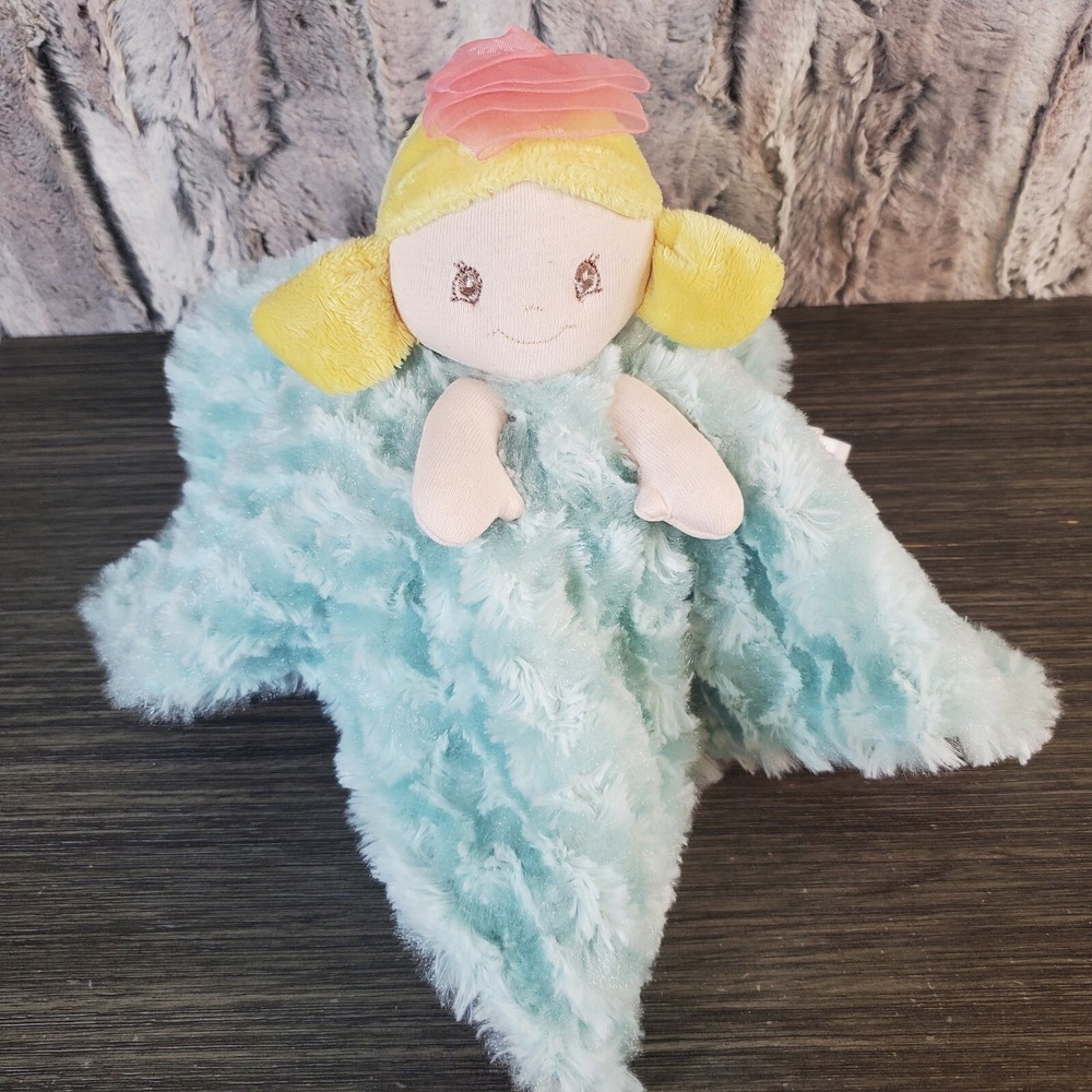 Aurora EBBA Baby Lovey Plush Blonde Doll Security Blanket Pink Blue Minky SOFT